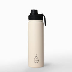 RVS drinkfles met rietje action​ Ivoorwit